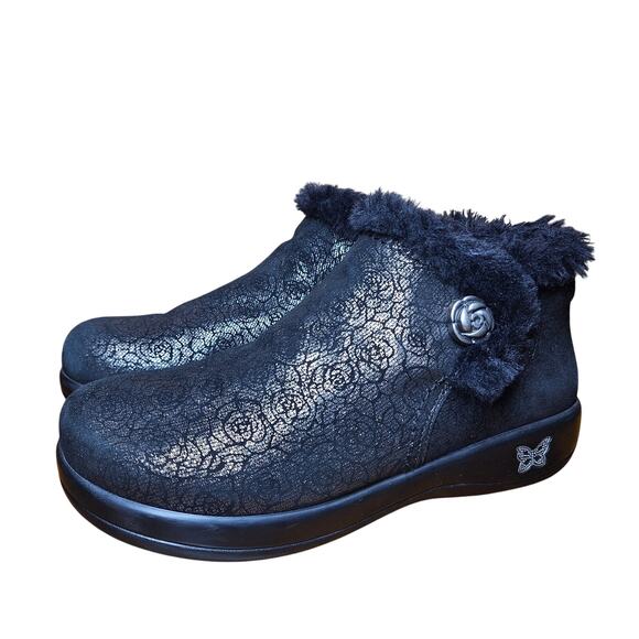 Alegria Shoes - Alegria PG lite Womens Meri Ankle Boot Shoes, Black Florette, 38 slip resistant